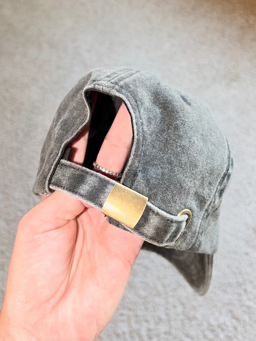 NWOT Mama Embroidered Distressed Hat - Charcoal Gray New - Picture 6 of 6